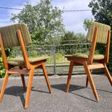 Pair of green chairs French modernism 1960