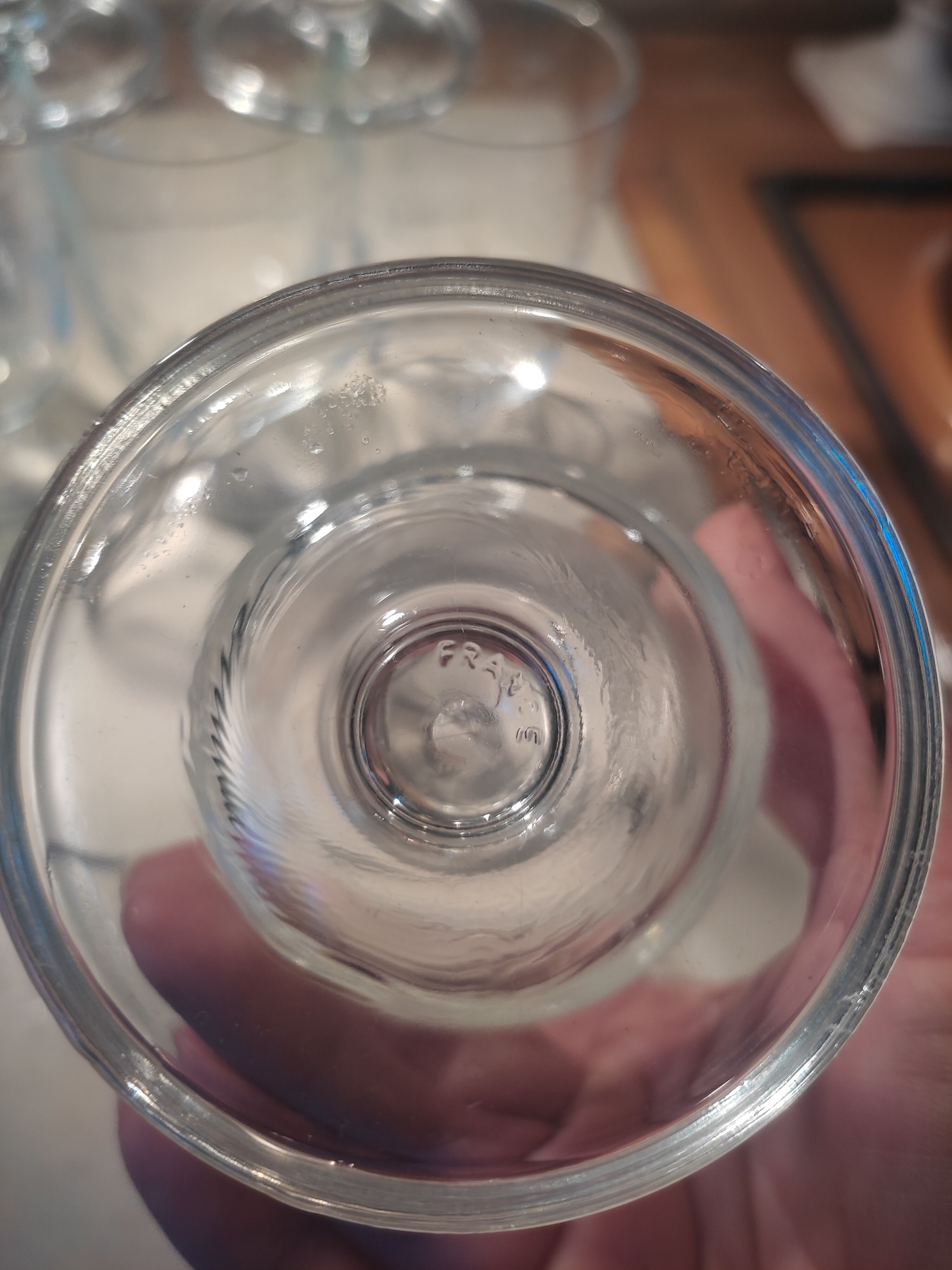 6 engraved vintage glasses