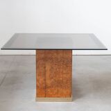 Vintage Dining Table Attributed to Jean Claude Mahey style 1980s