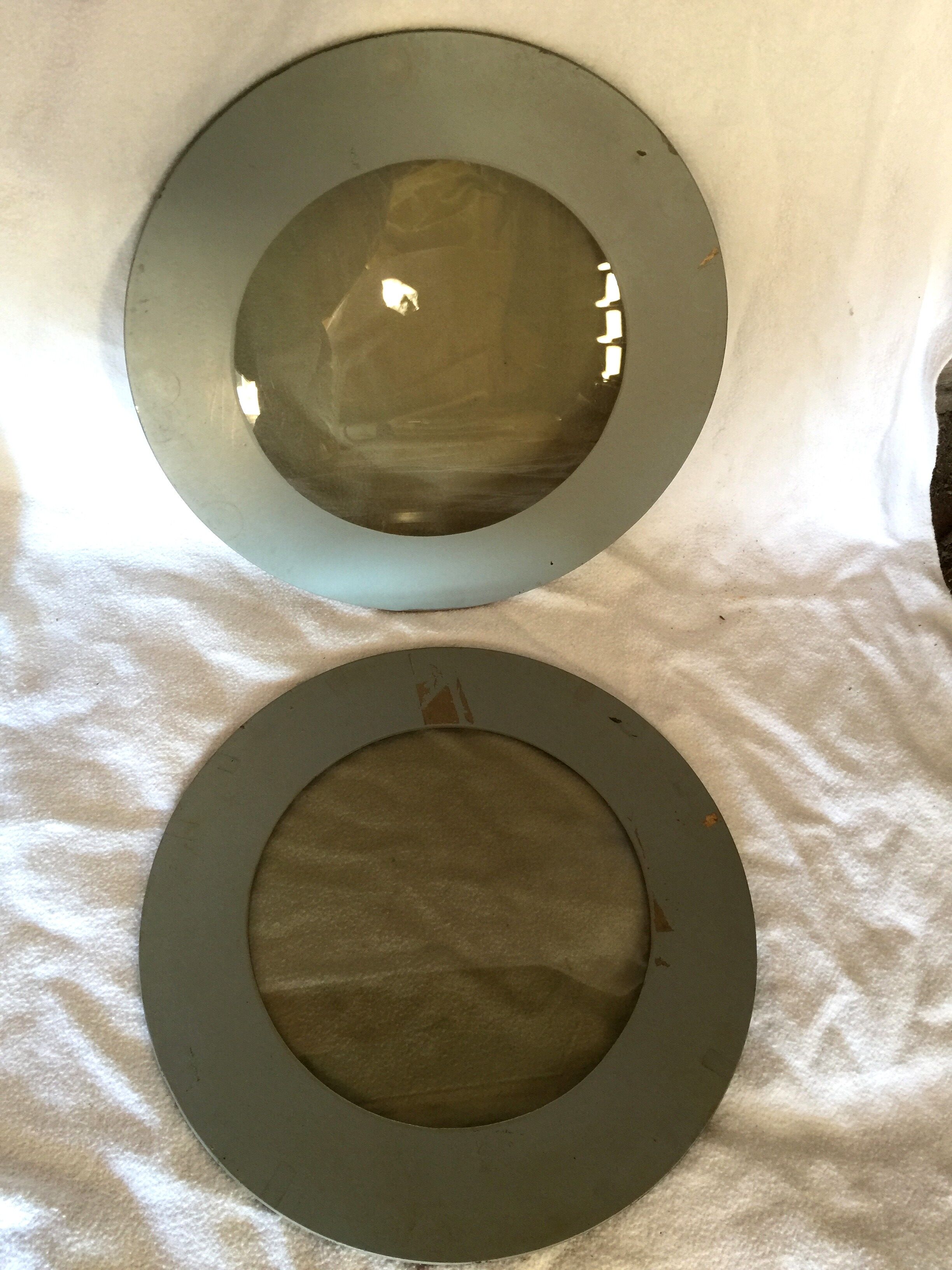 Round chrome and glass vintage eglomisé harness