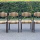 Set of 4 vintage Scandinavian Self chairs in solid wood and wool