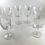 6 verres à pied vin en cristal