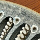 Vintage wall plate in West German pottery with rooster design, 1970s.