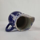 Stoneware (ceramic) pitcher Puisaye signed Pointu