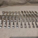 6 silver-plated fish forks and 6 fish knives by Ercuis Valencay