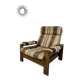 Vintage 1970s design armchair made of wood and fabric.