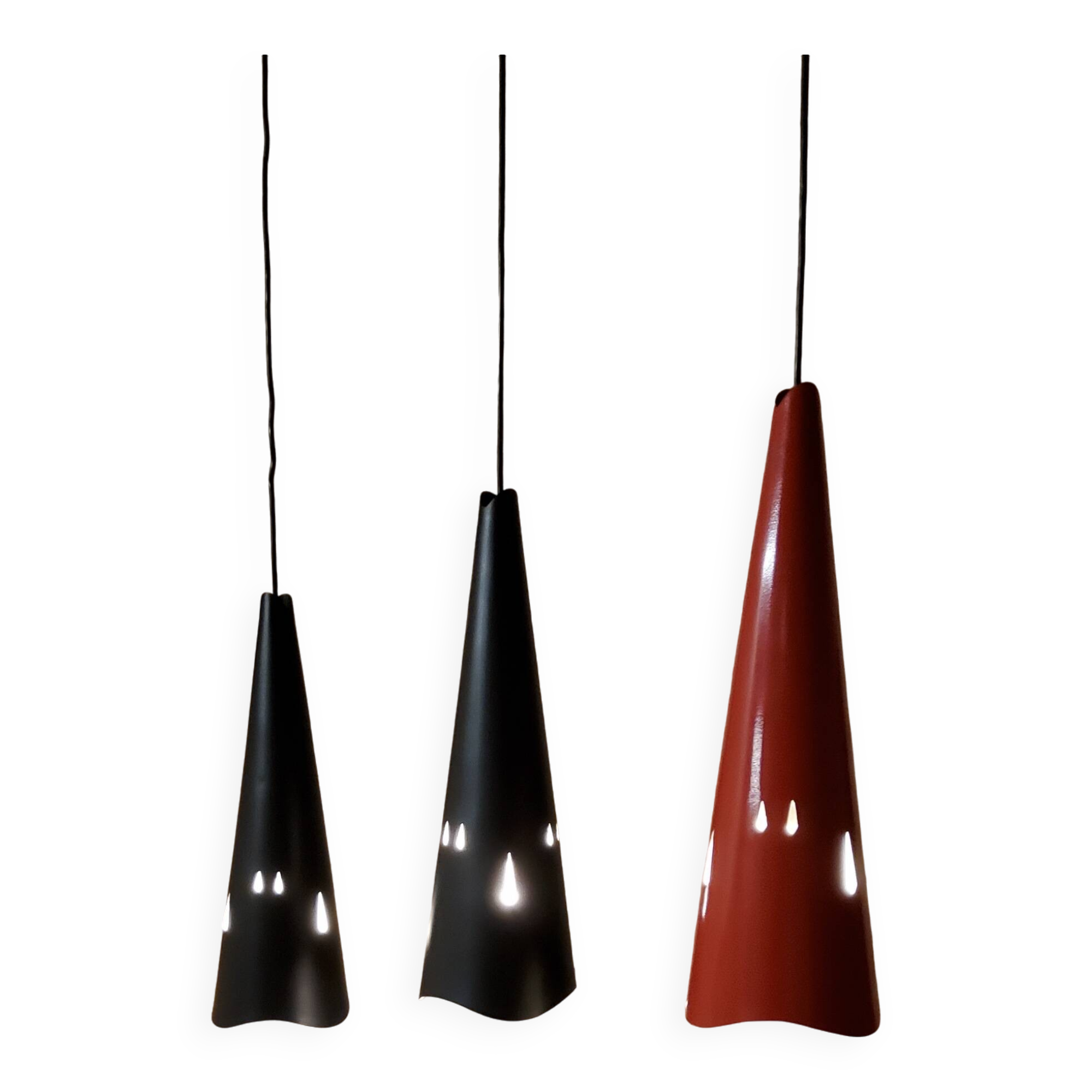 Vintage perforated metal suspensions