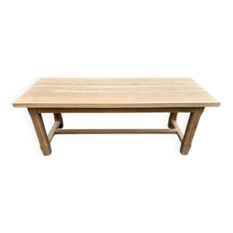 Renovated 19th-century solid oak extendable farmhouse dining table 200cm