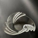 Large Art Deco crystal glass basket or catchall
