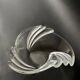 Large Art Deco crystal glass basket or catchall