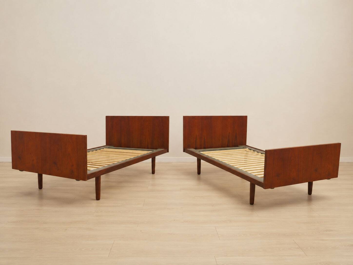 Teak bed, Danish design, 1960s, designer: Hans J. Wegner, manufacturer: Get