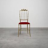 Hollywood Regency Brass Chiavari Chair by Giuseppe Gaetano Descalzi, Italy,