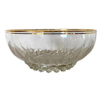 Glass and vintage gold salad bowl