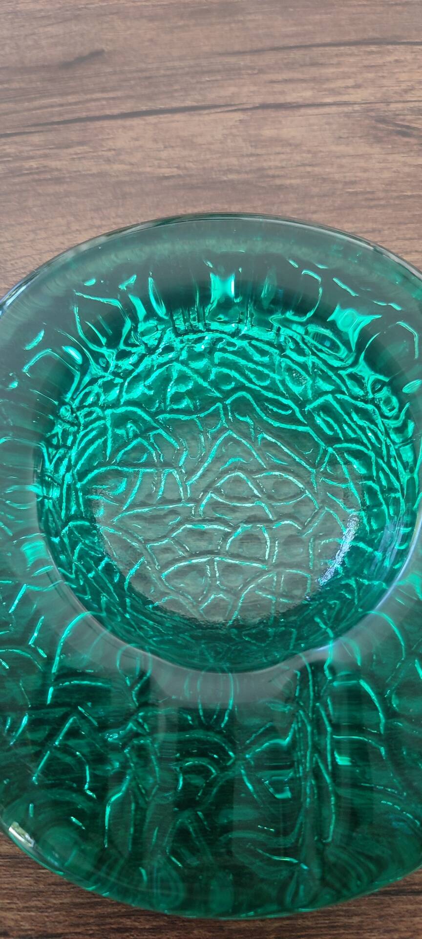 Kosta Boda art ashtray solid glass emerald circa 1970