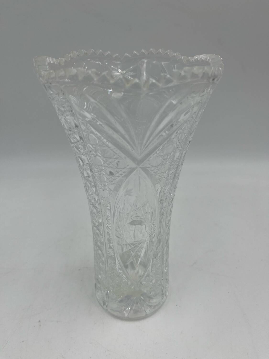 Large cut Bohemian crystal vase
