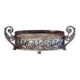 Coupe en argent ancien, jardinière en argent rose et cristal, coupe décorative.