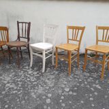 Ensemble 5 chaises bistrot dépareillées