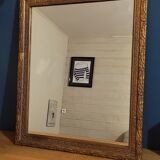 Mirror frame wood plaster gilded stucco