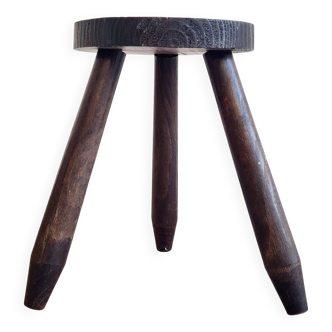 Tabouret tripode ancien en bois