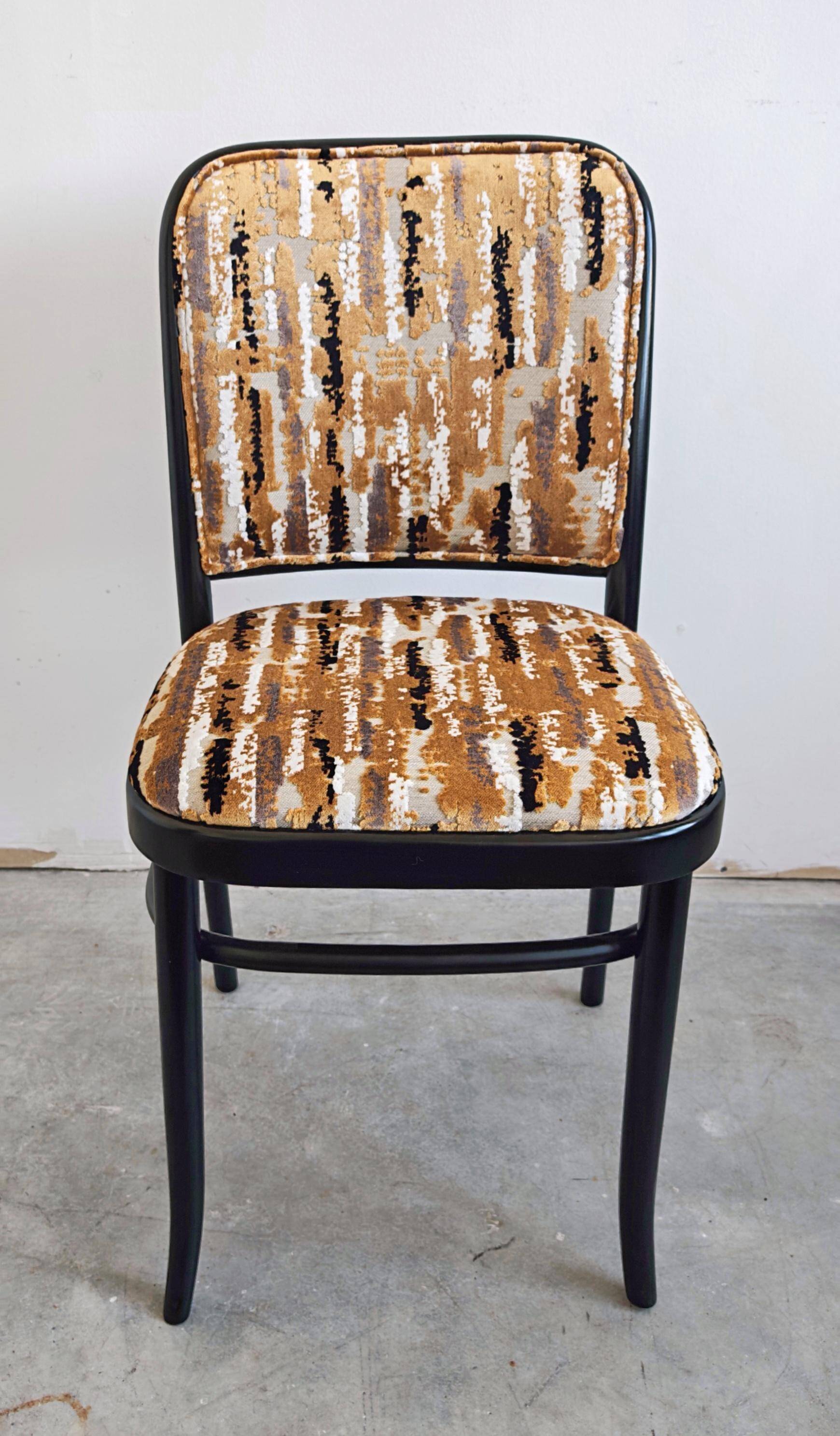 Set of 4 curved wood dining chairs by Josef Hoffmann for Mundus.