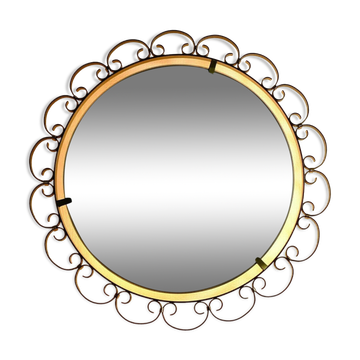 Mid century modern illuminated wall mirror hillebrand 1960s