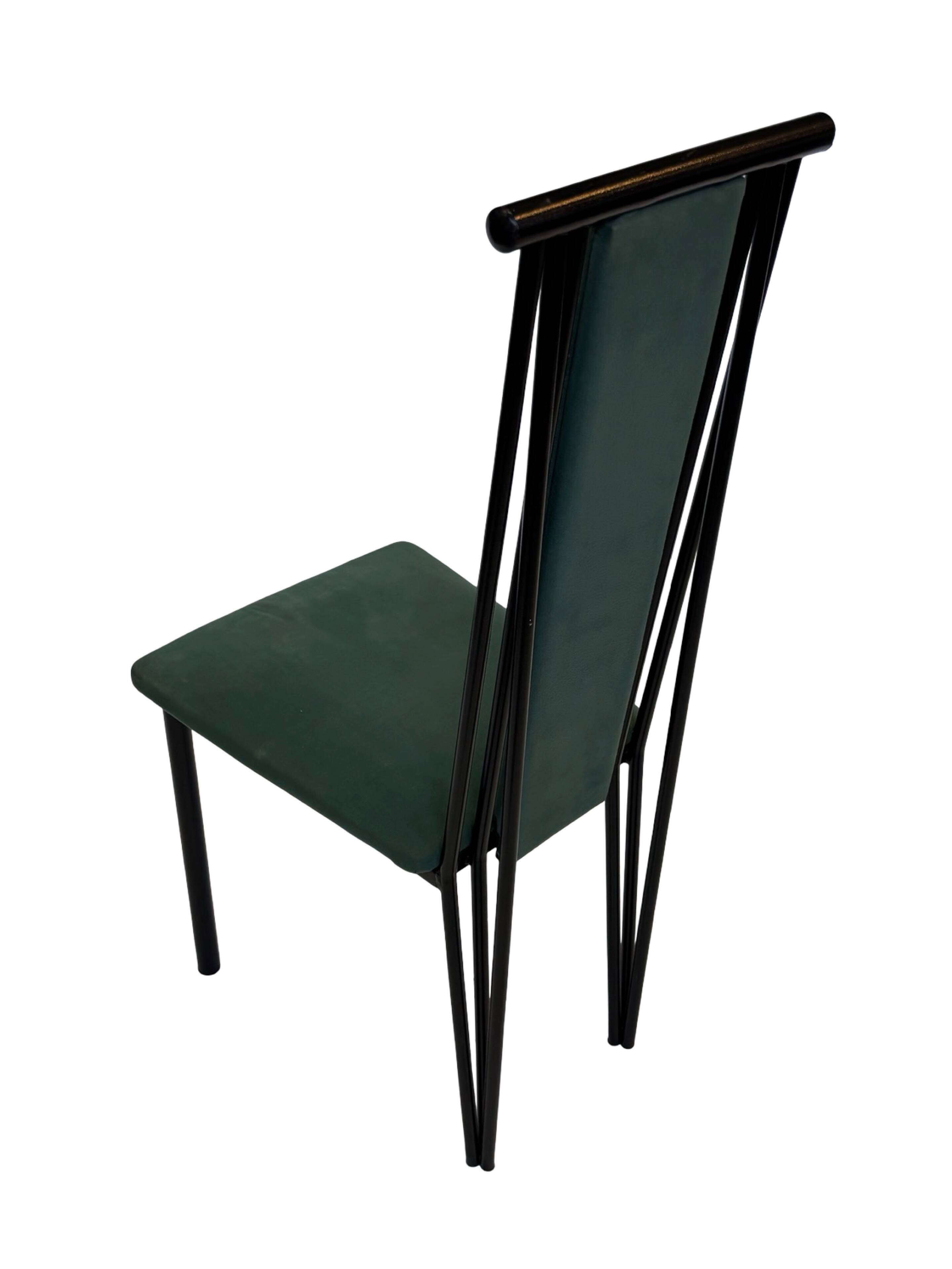 Vintage dining chairs modern design 80's set of four