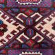 Vieux tapis turc kazak 129x91 cm vintage, rouge et bleu