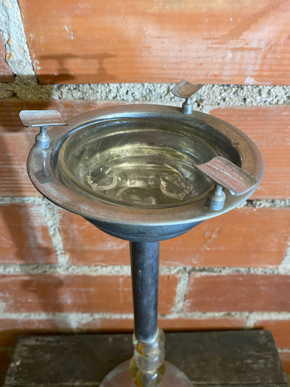 Tulip Foot Ashtray Chrome Metal + Glass Balls + Vintage Ashtray