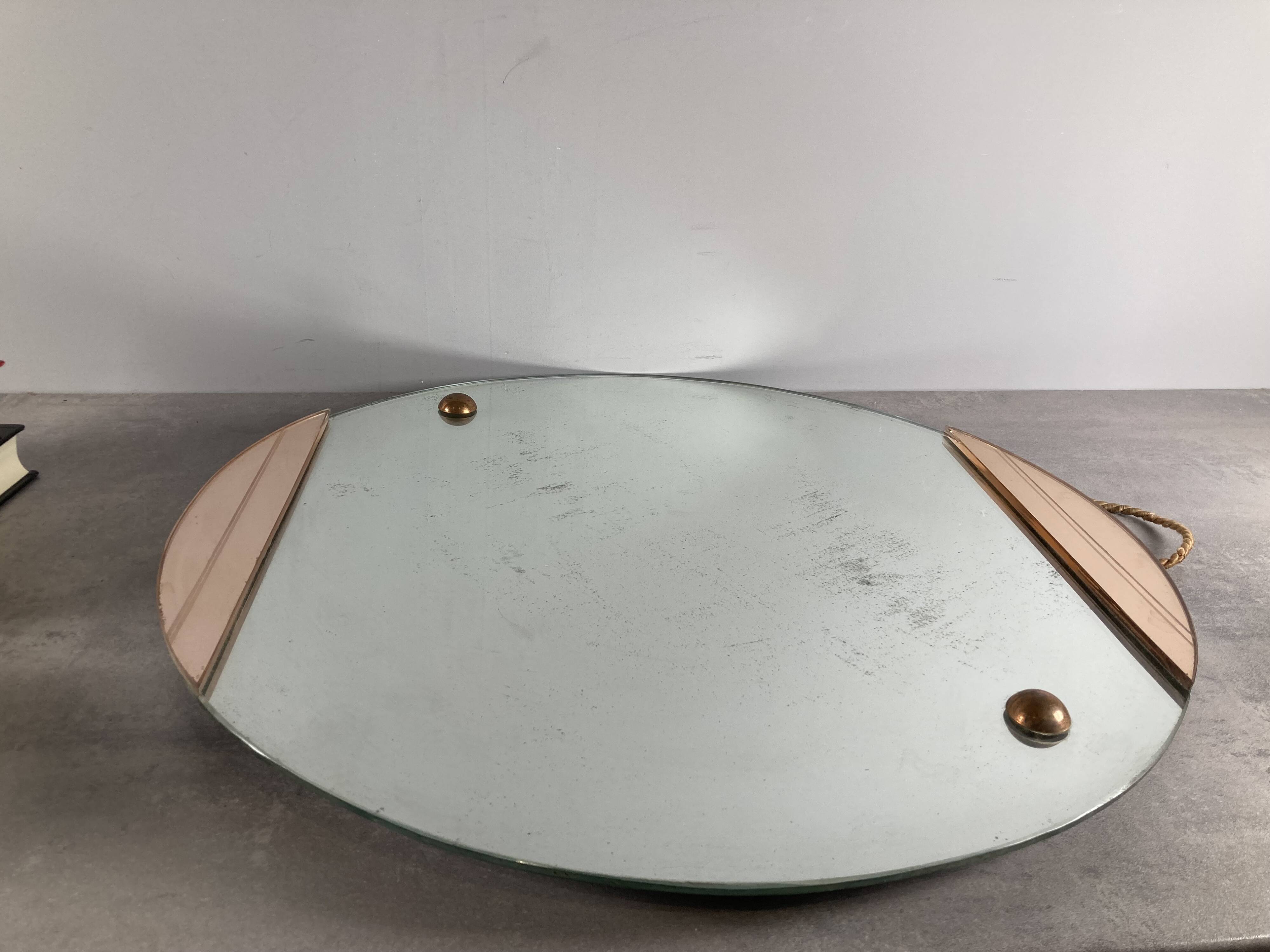 Round mirror art deco circa 1940