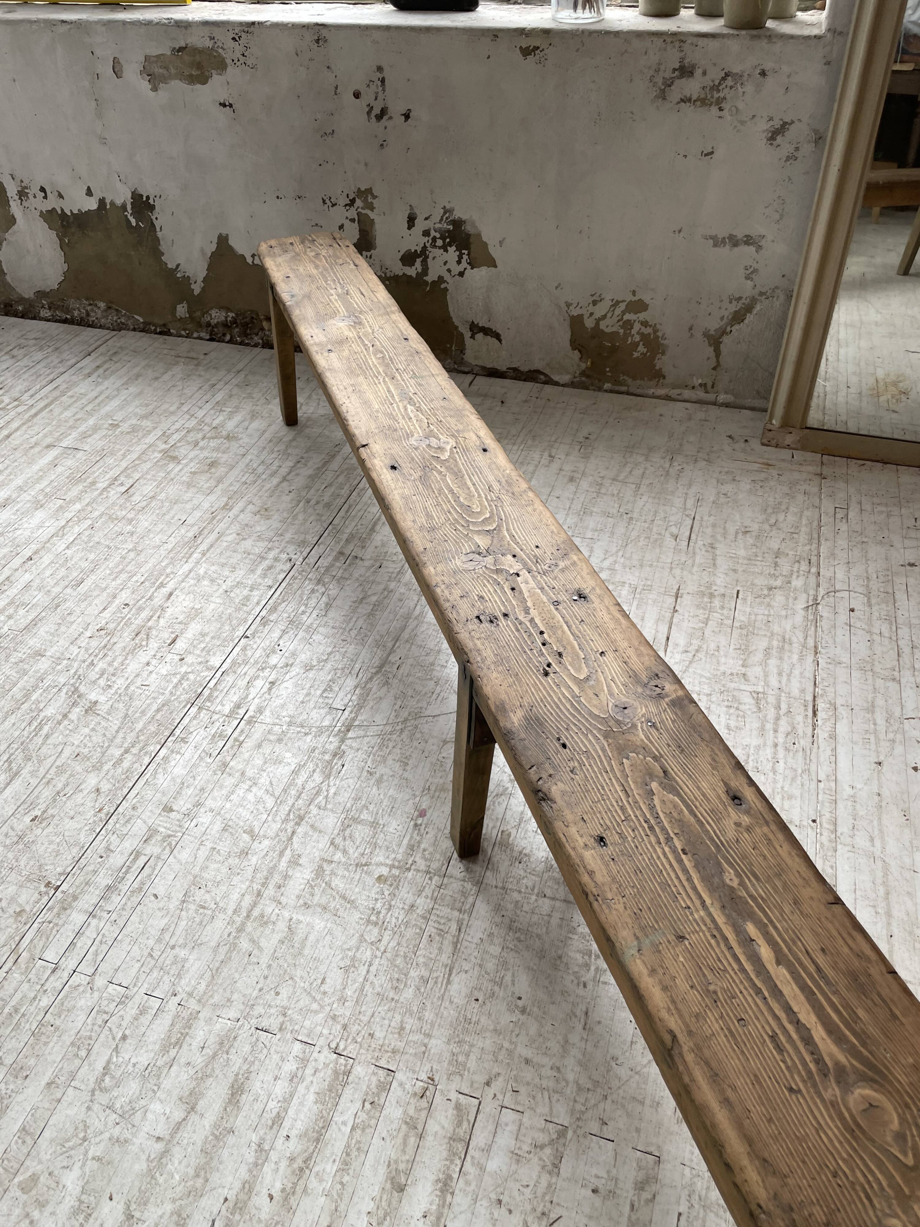 Pine farmhouse bench 280 cm