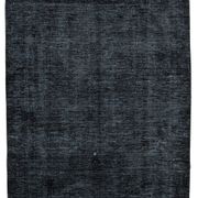 Handwoven oriental overdyed 287 cm x 393 cm black wool rug
