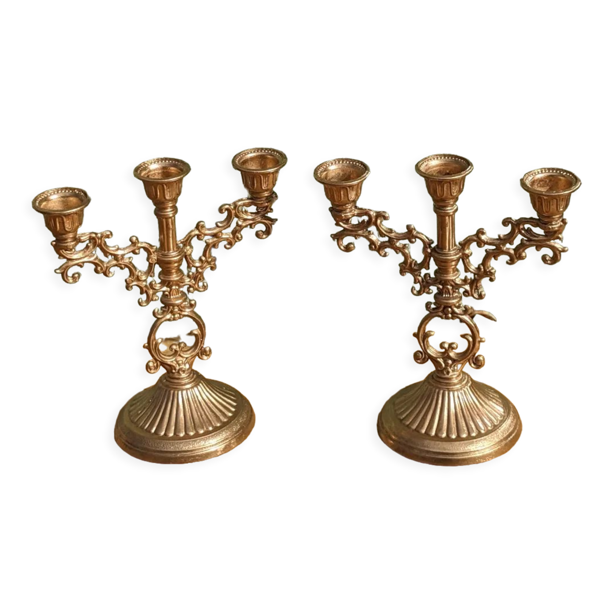 Pair of golden candlesticks