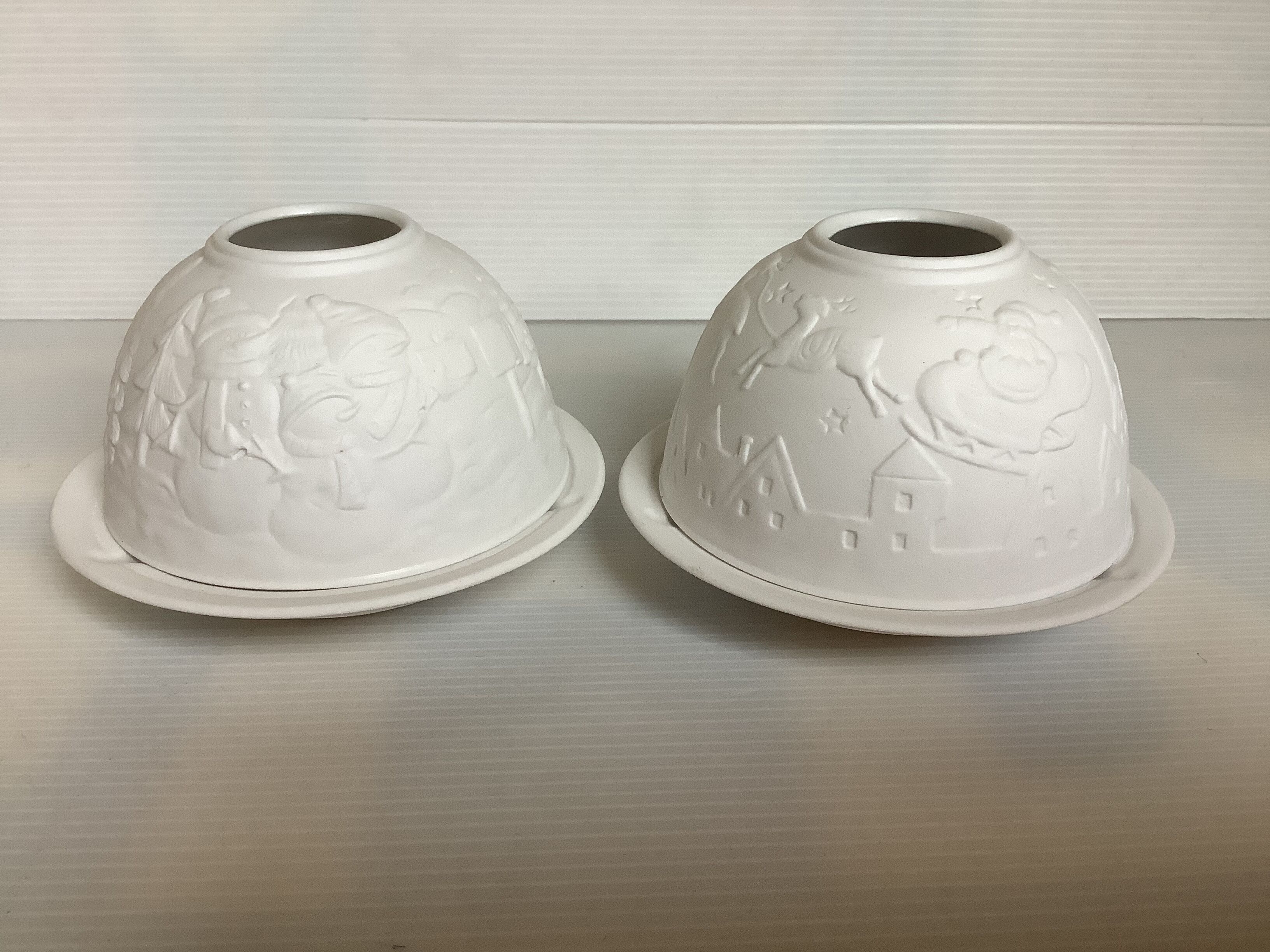 Pair of Christmas candle holders