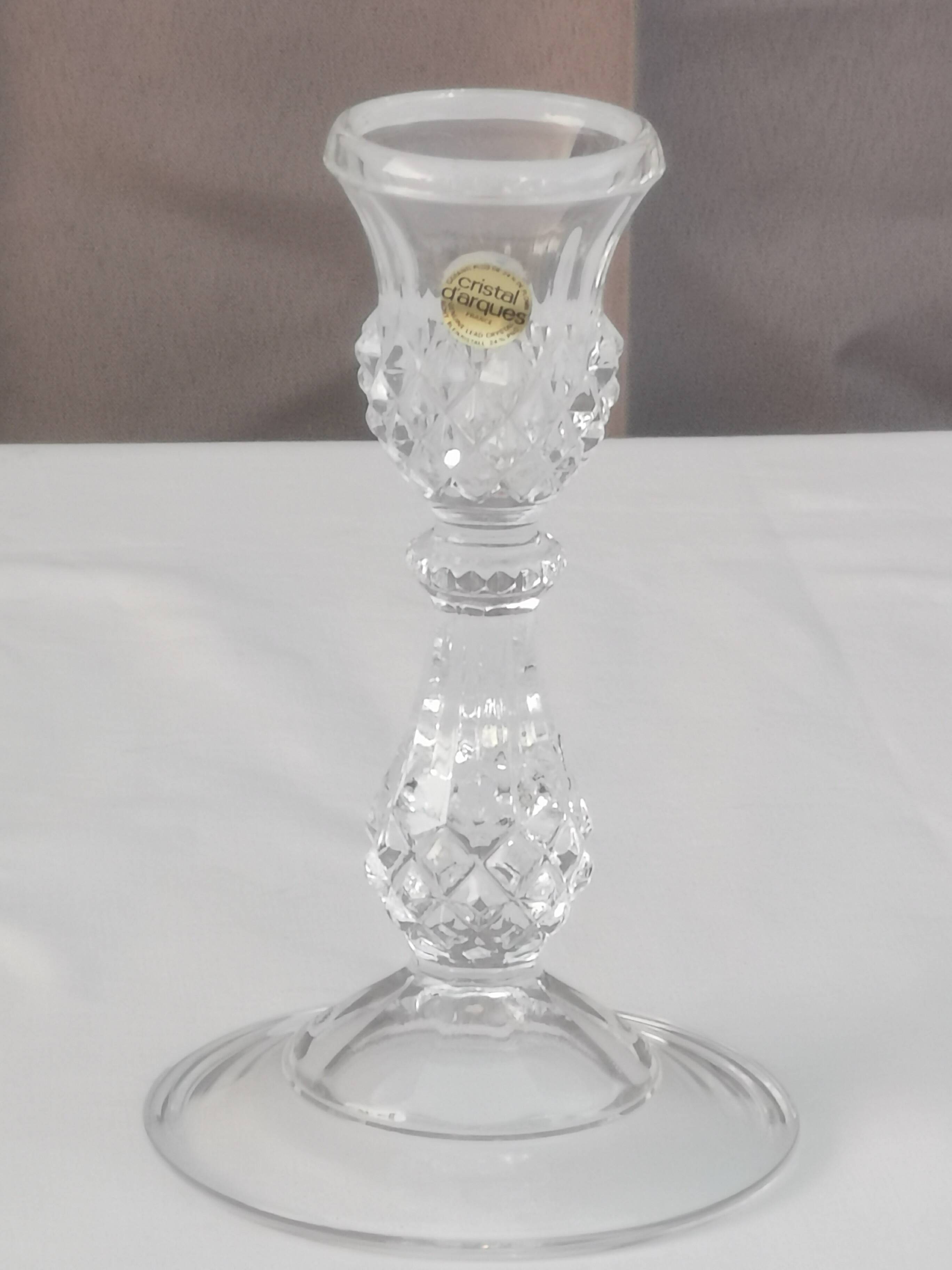 “cristal d’arques” candle holder