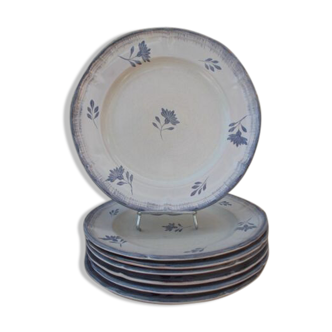 6 flat plates faience of Niderviller