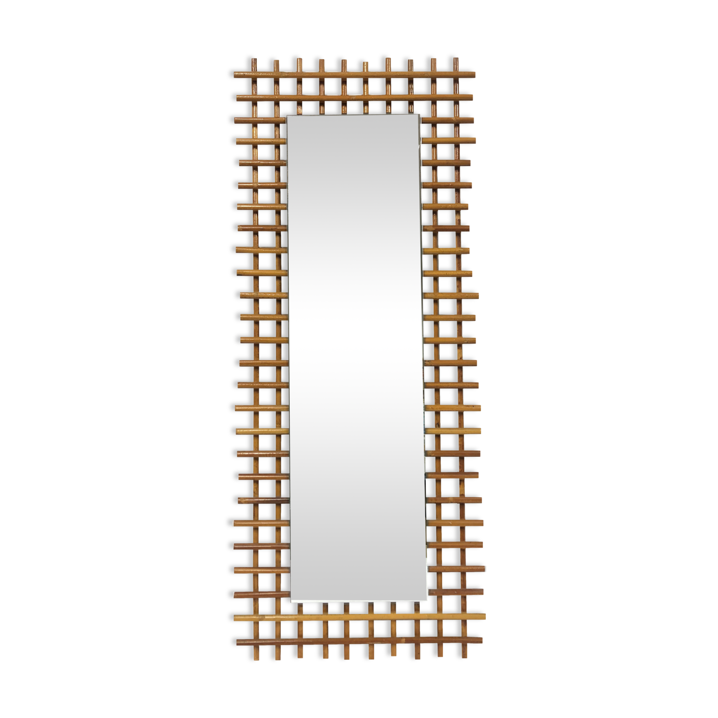 Vintage rattan mirror 1960
