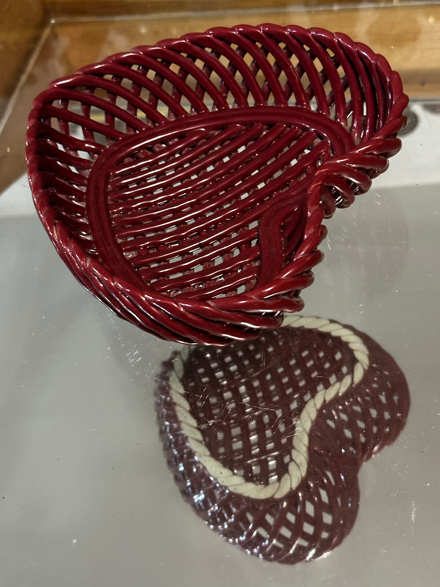 Empty Heart Pocket / Woven Ceramic Centrepiece - 1950s style