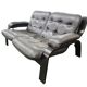 Vintage brown leather two-seater sofa