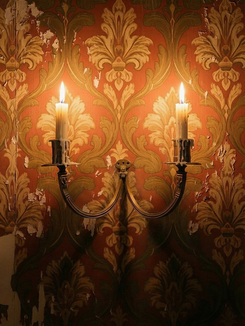 Chandelier mural 2 flames style High Era 19th century gilded bronze "in the financial style"