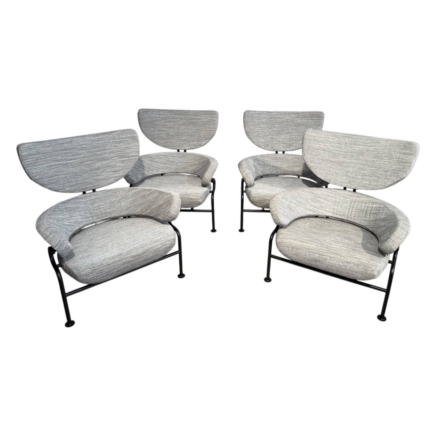 4 fauteuils Tre Pezzi par Franco Albini pour Cassina