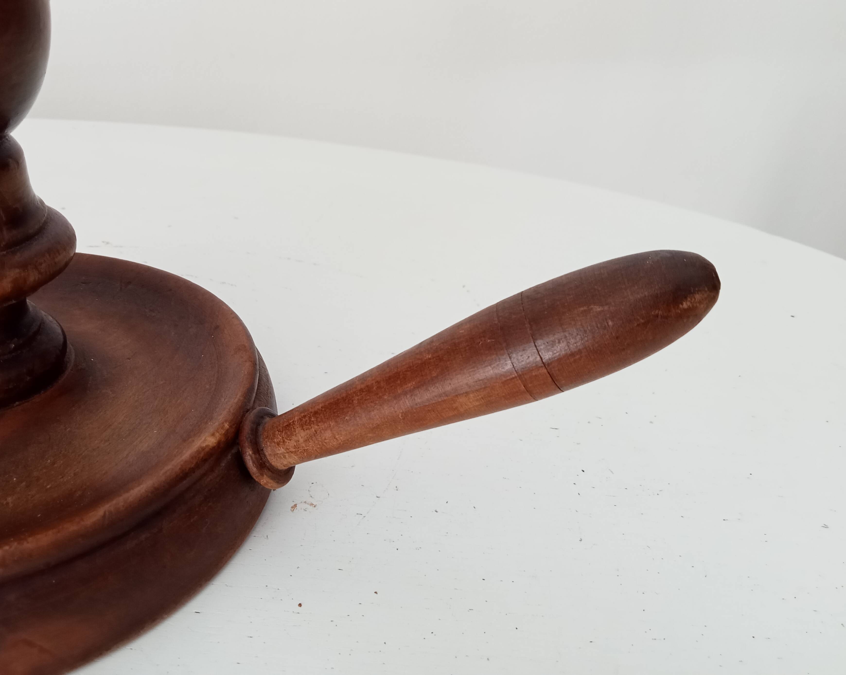 Antique wooden hand candle holder, 19th century