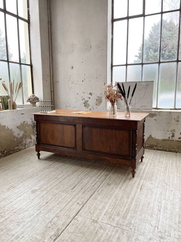 Comptoir en chêne drapier chêne 1900