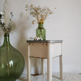 Chest stool - white patina sitting green