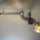 Chenets modernist bronze and cast iron