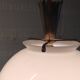 25 cm opaline globe and brass pendant light - 1940s/1950s