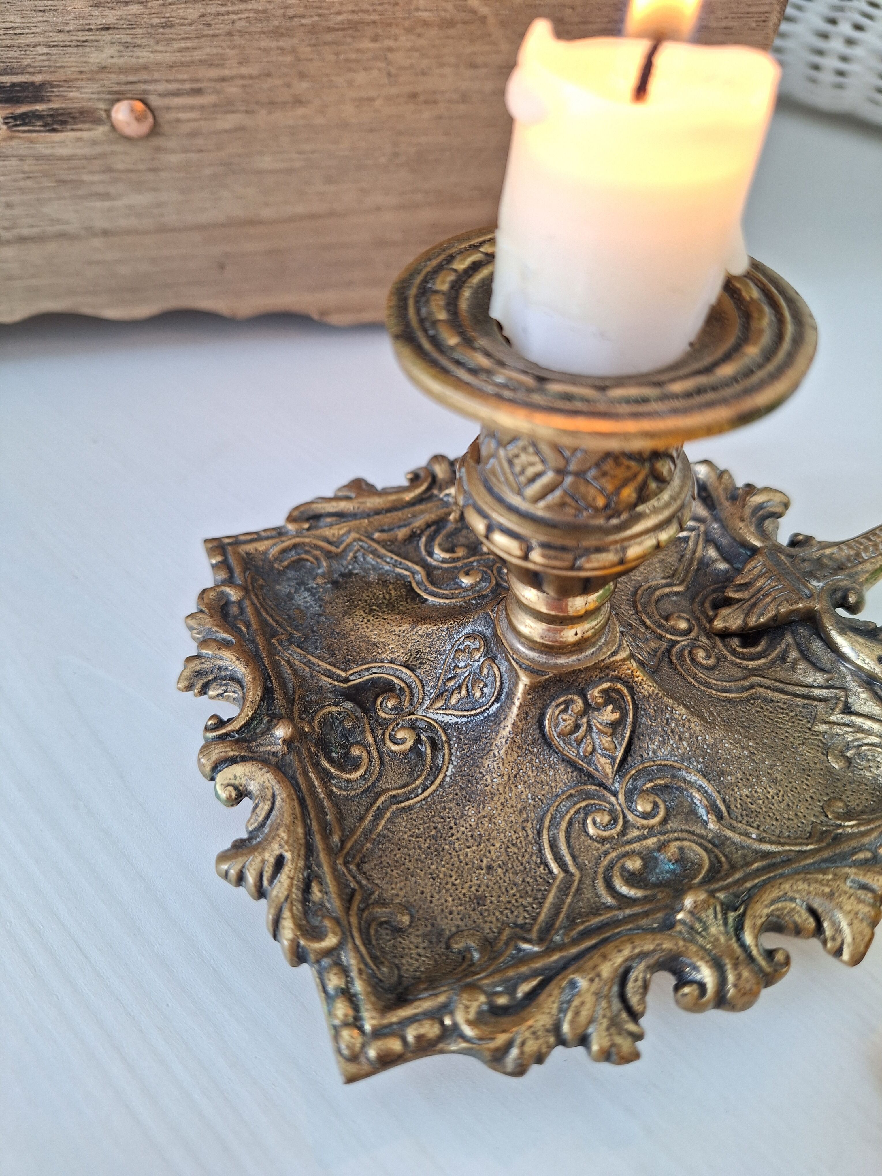 Vintage 19th bedroom candle holder