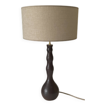 Grande lampe artisanale en grès, années 60-70