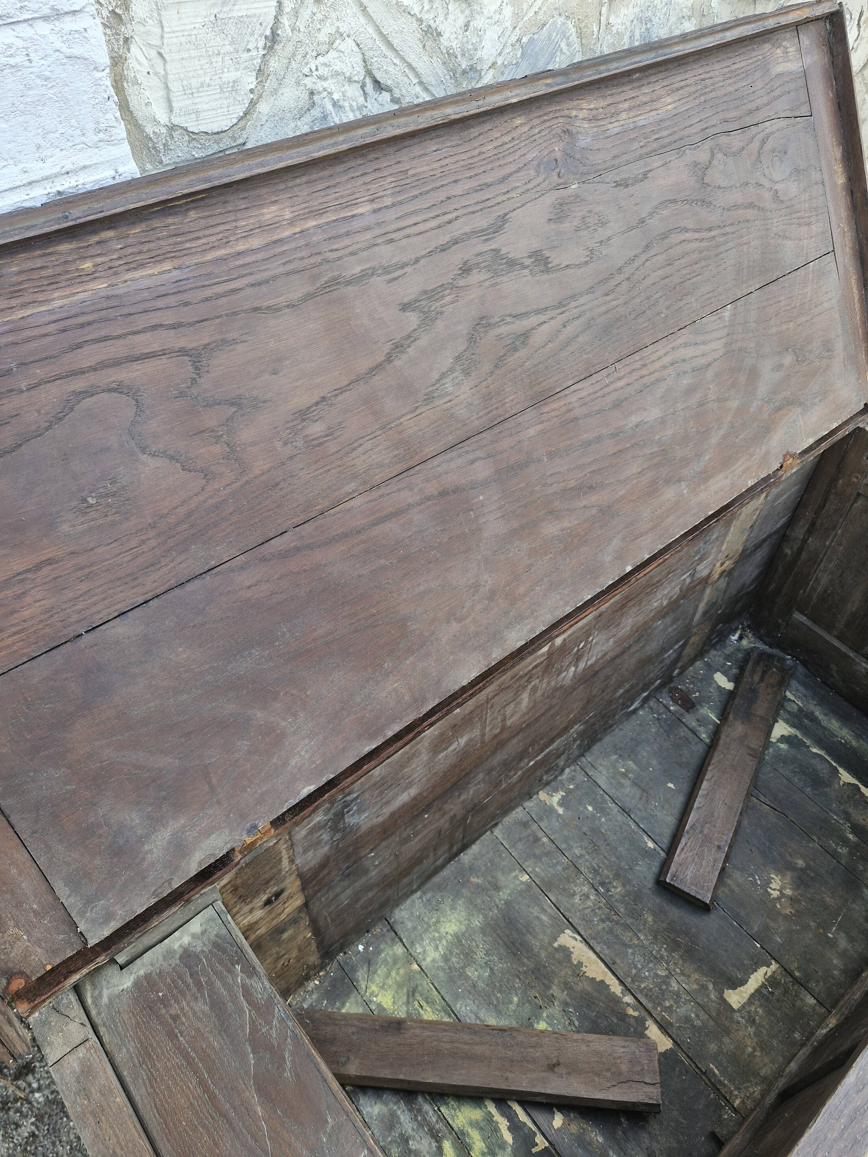 Antique carved oak chest
