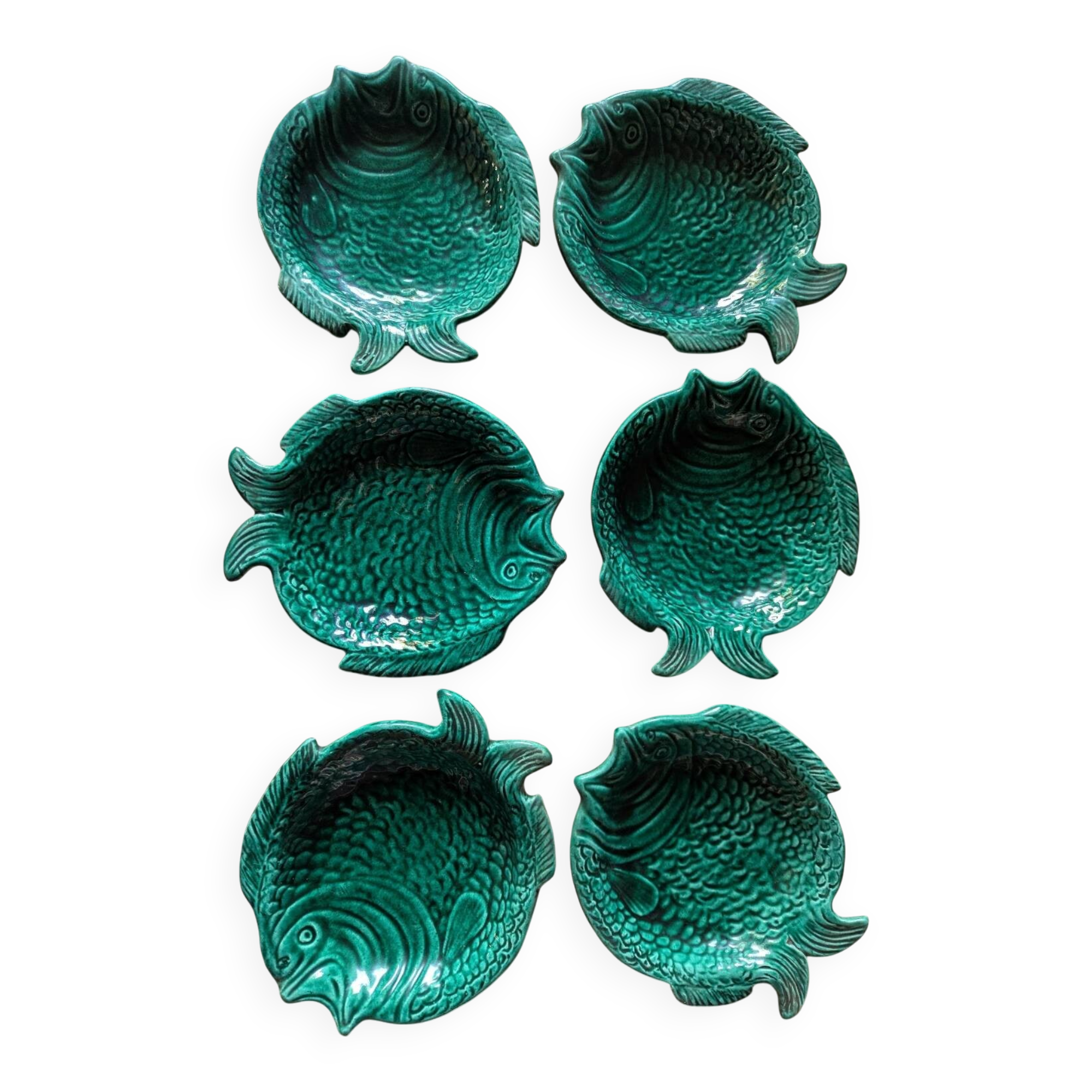 J. Massier, Vallauris, 6 fish plates