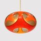 Massive Belgium Space Age UFO Lamp, Orange Mid-Century Modern Lighting